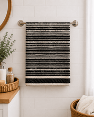 Classic Cotton Bath Towel with Stripe Border