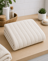 Minimalist Ribbed Cotton Hand Towel (Pack of 2)