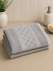 Gray Diamond Weave Bath Towel