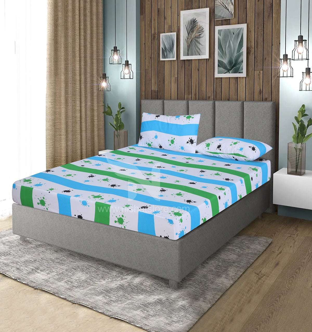 Fitted Double Bed Sheet DS# 333