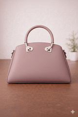 Gloria Heart-Accent Purple Top-Handle Handbag