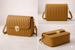 Elegant Mustard Pleated Crossbody Bag