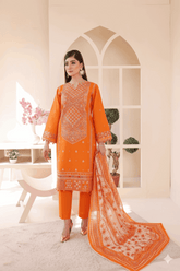 3 Piece – Embroidered Cotton Suit # 19