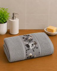 Printed Border Cotton Hand Towel (Pack of 2)