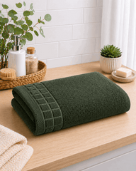Premium Cotton Bath Towel with Waffle Border