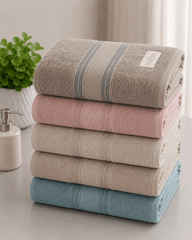 Corded Panel Border Hand Towel (Pack of 2)