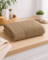 Premium Cotton Bath Towel with Popcorn Border