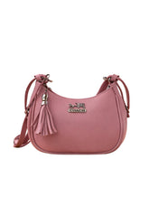 Blush Pink Coach Hobo Bag – Vegan Leather with Tassel Accent