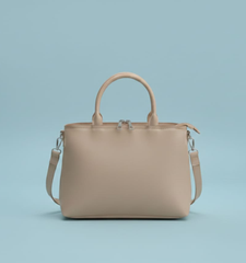 Dual-Handle Crossbody Bag with maroon Stripe and Bow