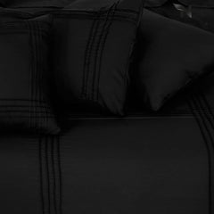 Black Pleated 8 Pcs Quilt Cover Set King Size - Nishat Creative Store