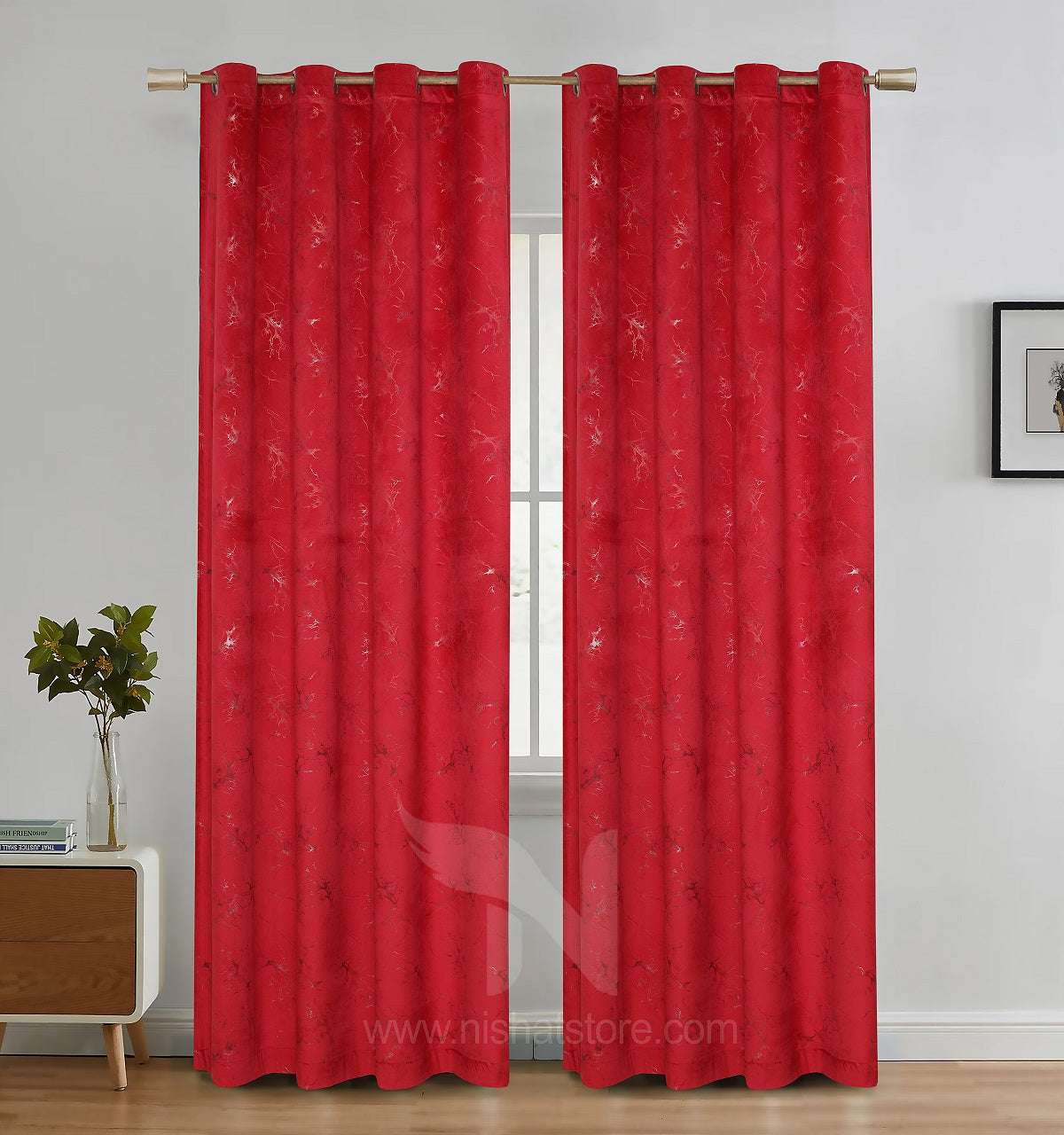 Texture Velvet Curtains Pack of 2 Design # 070