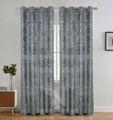Texture Velvet Curtains Pack of 2 Design # 072