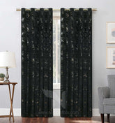 Texture Velvet Curtains Pack of 2 Design # 078