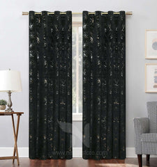 Texture Velvet Curtains Pack of 2 Design # 078
