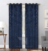 Texture Velvet Curtains Pack of 2 Design # 075