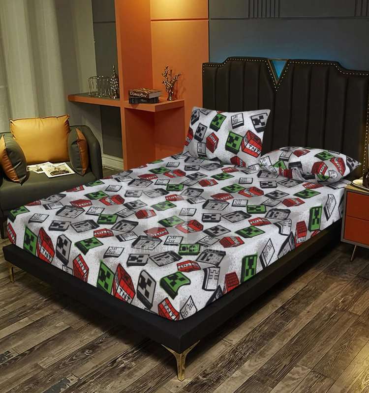 Fitted Double Bed Sheet DS# 230 - Nishat Creative Store