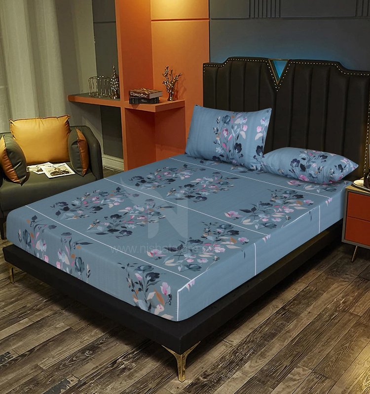 Fitted Double Bed Sheet DS# 237 - Nishat Creative Store