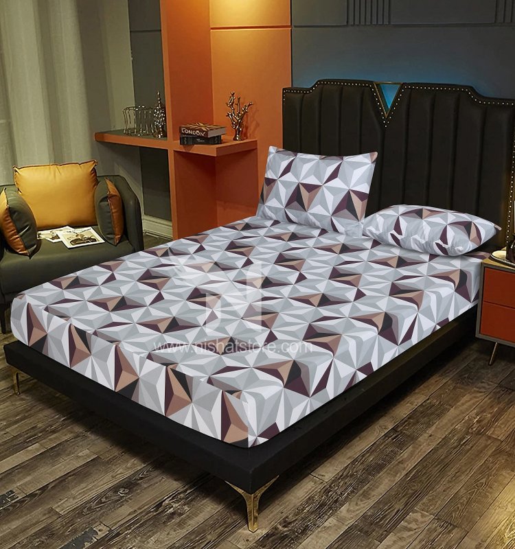 Fitted Double Bed Sheet DS# 243 - Nishat Creative Store
