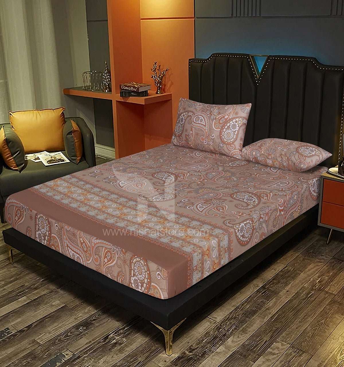 Fitted Double Bed Sheet DS# 253 - Nishat Creative Store