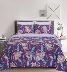 Floral Reversible Cotton Quilt Cover Set 6 Pcs Designs 195 - Nishat Creative Store