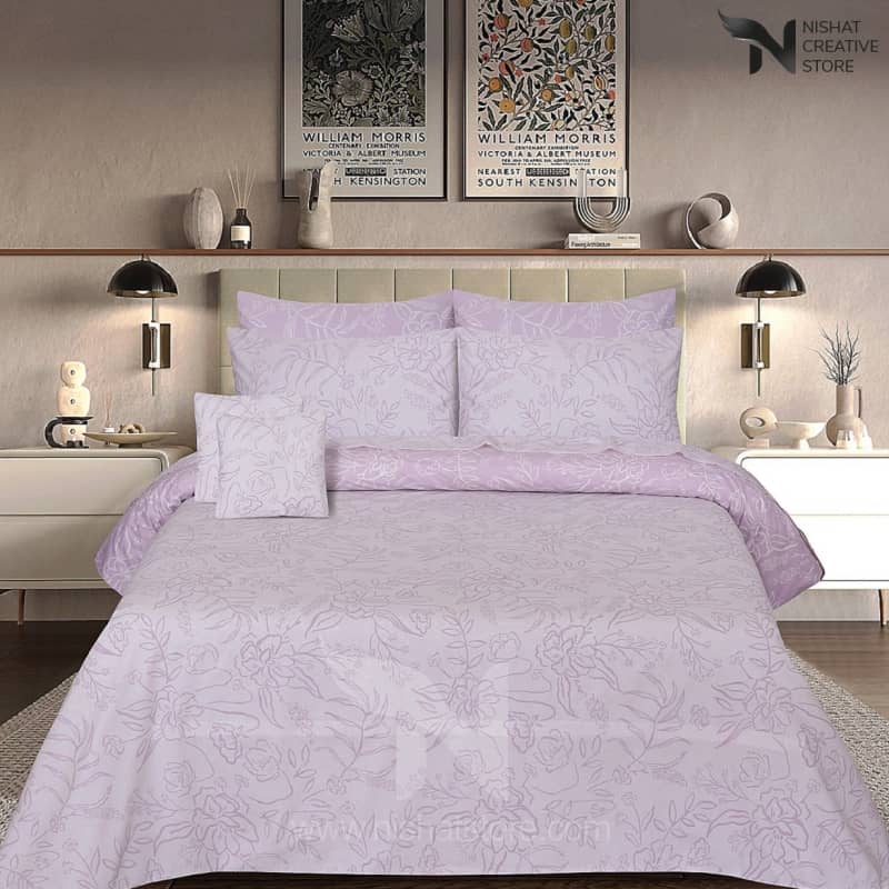 Floral Reversible Cotton Quilt Cover Set 8 Pcs Designs 180 - Nishat Creative Store