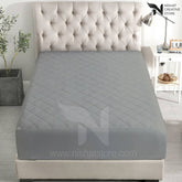 Gray Quilted Waterproof Mattress Protector - Nishat Creative Store