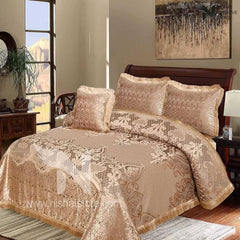 Heavy Palachi & Leather Bed Sheet Set – 4 Pcs Design Code 521 - Nishat Creative Store