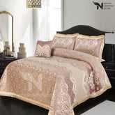 Heavy Palachi & Leather Bed Sheet Set – 4 Pcs Design Code 522 - Nishat Creative Store