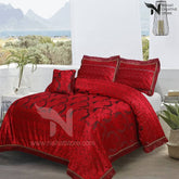Heavy Palachi & Leather Bed Sheet Set – 4 Pcs Design Code 526 - Nishat Creative Store