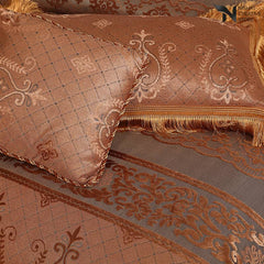 Heavy Palachi & Leather Bed Sheet Set 4 Pcs Design Code 530 Fancy