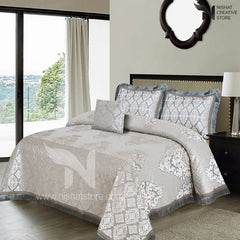 Heavy Palachi & Leather Bed Sheet Set – 4 Pcs Design Code 531 - Nishat Creative Store