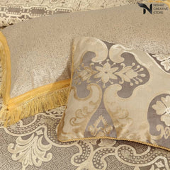 Heavy Palachi & Leather Bed Sheet Set – 4 Pcs Design Code 534 - Nishat Creative Store