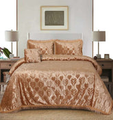 Heavy Palachi & Leather Bed Sheet Set – 4 Pcs Design Code 552 - Nishat Creative Store