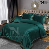 Heavy Velvet & Leather Bed Sheet Set – 4 Pcs Design Code 535 - Nishat Creative Store