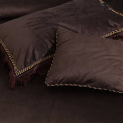 Heavy Velvet & Leather Bed Sheet Set – 4 Pcs Design Code 538 - Nishat Creative Store