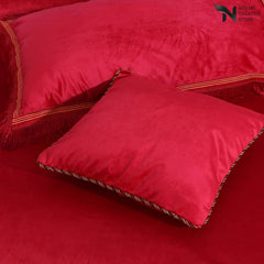 Heavy Velvet & Leather Bed Sheet Set – 4 Pcs Design Code 539 - Nishat Creative Store