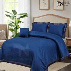Heavy Velvet & Leather Bed Sheet Set – 4 Pcs Design Code 540 - Nishat Creative Store
