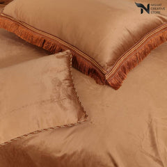 Heavy Velvet & Leather Bed Sheet Set 4 Pcs Design Code 542 Fancy
