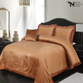 Heavy Velvet & Leather Bed Sheet Set 4 Pcs Design Code 542 Fancy