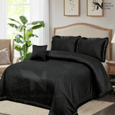 Heavy Velvet & Leather Bed Sheet Set 4 Pcs Design Code 543 Fancy