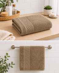 Premium Cotton Bath Towel with Popcorn Border