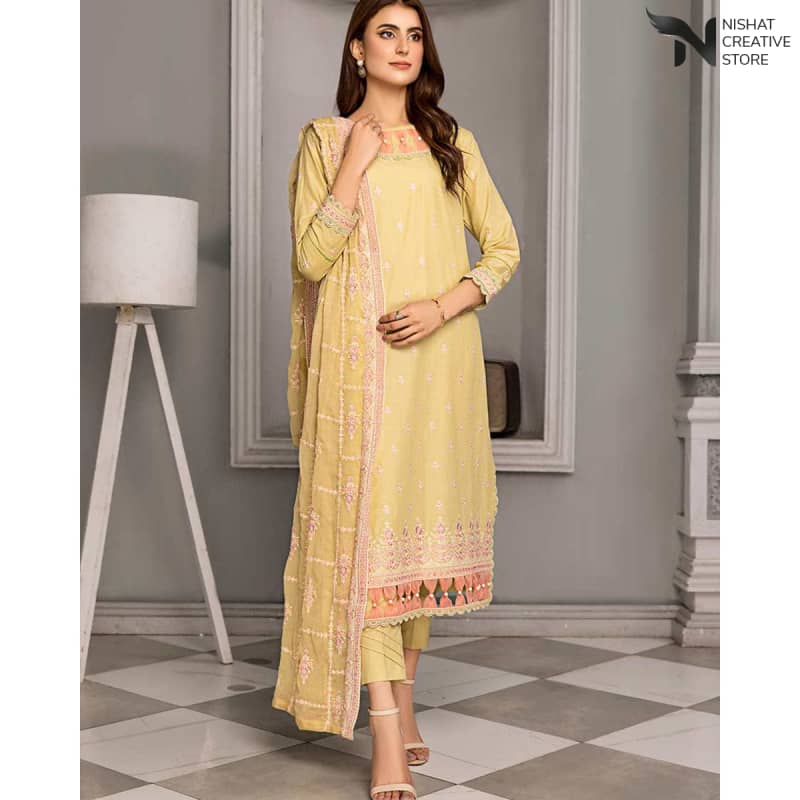 Premium Embroidered Lawn ALY GEN Vol 05,23 D#02 - Nishat Creative Store
