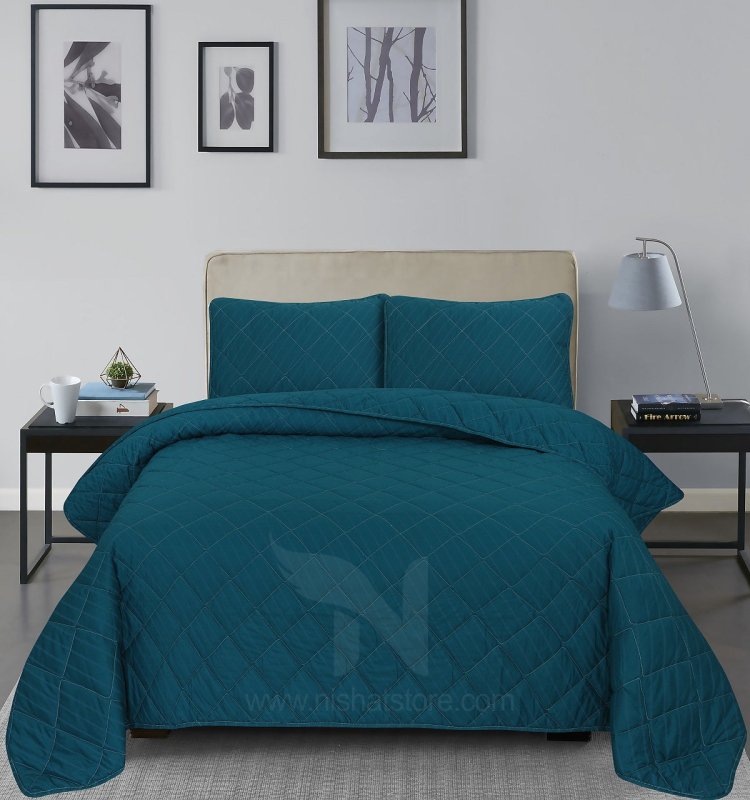Quilted Bed Spread 3 PCS Design Code 110 - Nishat Creative Store