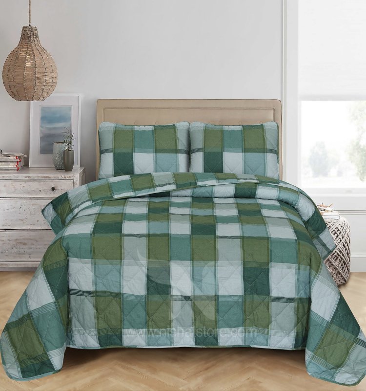 Quilted Bed Spread 3 PCS Design Code 113 - Nishat Creative Store