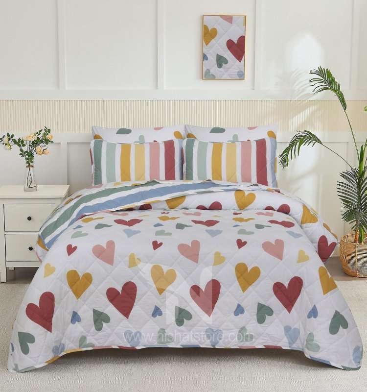 Quilted Comforter Set 6 Pcs Design 888 - Nishat Creative Store