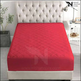 Red Quilted Waterproof Mattress Protector - Nishat Creative Store
