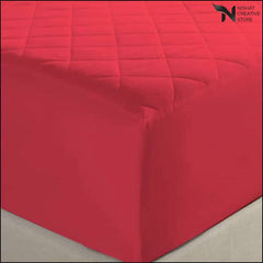 Red Quilted Waterproof Mattress Protector - Nishat Creative Store