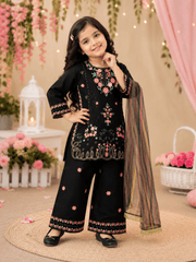 Rosy Black Embroidered Fancy Suit