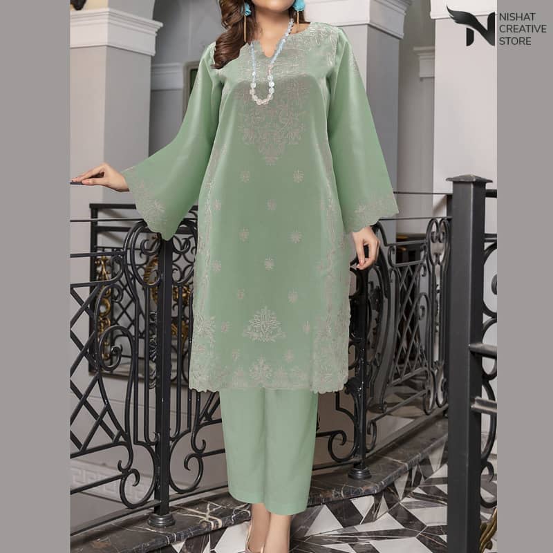 STITCHED 2pc cotton lawn suit D#09 - Nishat Creative Store
