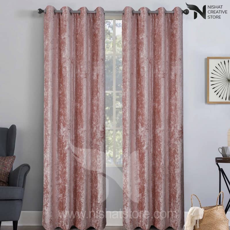 Texture Velvet Curtains Pack of 2 Design 037 - Nishat Creative Store